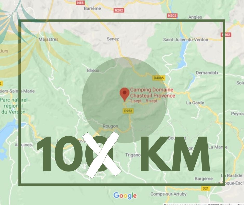 rayon 10 km verdon - Domaine Chasteuil Provence